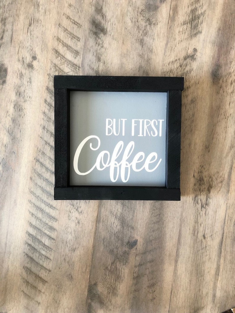 First Coffee Sign Farmhouse Decor Coffee Bar Kitchen Etsy Canada