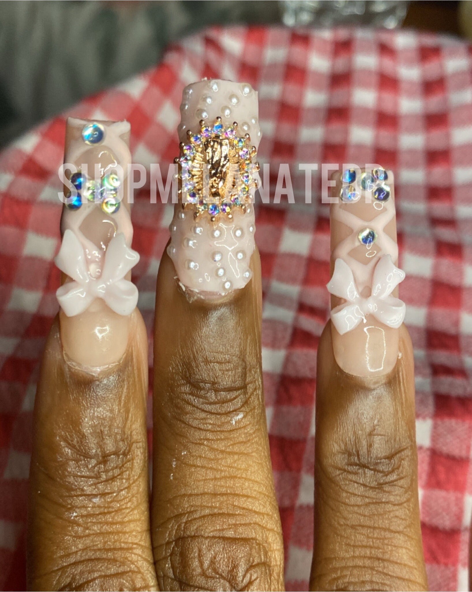 Votacos 4 Boxs Nail Art Rhinestones Flatback Rhinestones Pearls Nail Charms for Acrylic Nails Crystals Nail Art Supplies Half Round Design Nail Gems Nail Pea