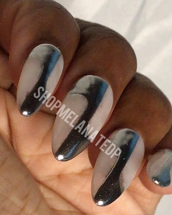 Getaway Car/ Chrome/ Silver Nails/ Reflective Nails/ Glossy 