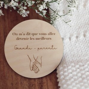 pregnancy announcement, future grandparents announcement, grandparents announcement, wooden lozenges, pregnant mom