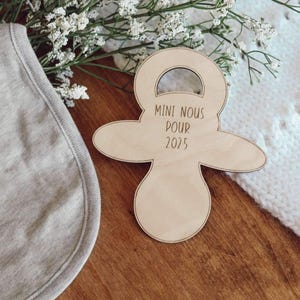 annonce de grossesse , annonce, pastille de bois,  mini nous , maman enceinte