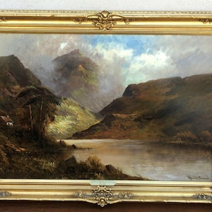 Alfred De Breanski 1848-1928 Signed Loch Eck Scotland Landscape Oil Painting
