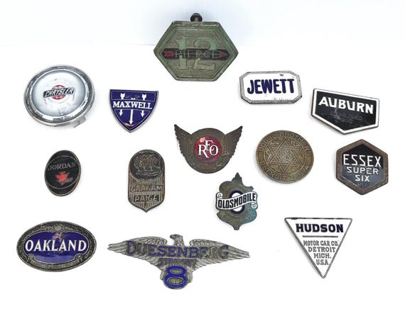 Rare Cars Lot of 14 Early 1900's Car Badges and Chrysler