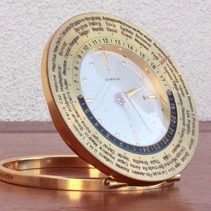 C.1960s GUBELIN World Travel Alarm Clock Gold Plated 8 Day - Etsy