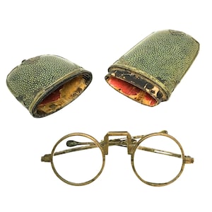 Early 19th C. Chinese Eyeglasses with Folding Temples and Shagreen Case, RARE