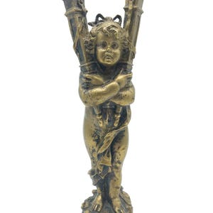 Antique 19thc. Bronze Cherub Figural Statue, Attributed to Louis Kley 7"