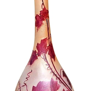 Signed Legras French Art Glass Vase 15.25&quot; Tall, Art Nouveau