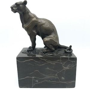 1930s Bronze Sculpture "Panther" Louis Albert Carvin (1875-1951) Paris, France