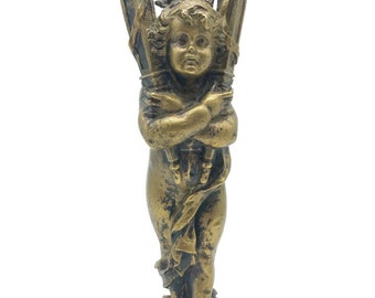 Antique 19thc. Bronze Cherub Figural Statue, Attributed to Louis Kley 7"