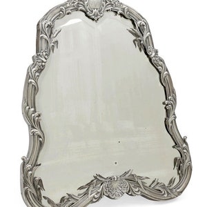 19th C. Silver Mirror by Boin-Taburet Paris France, First Standard .950 19 x 16 image 1