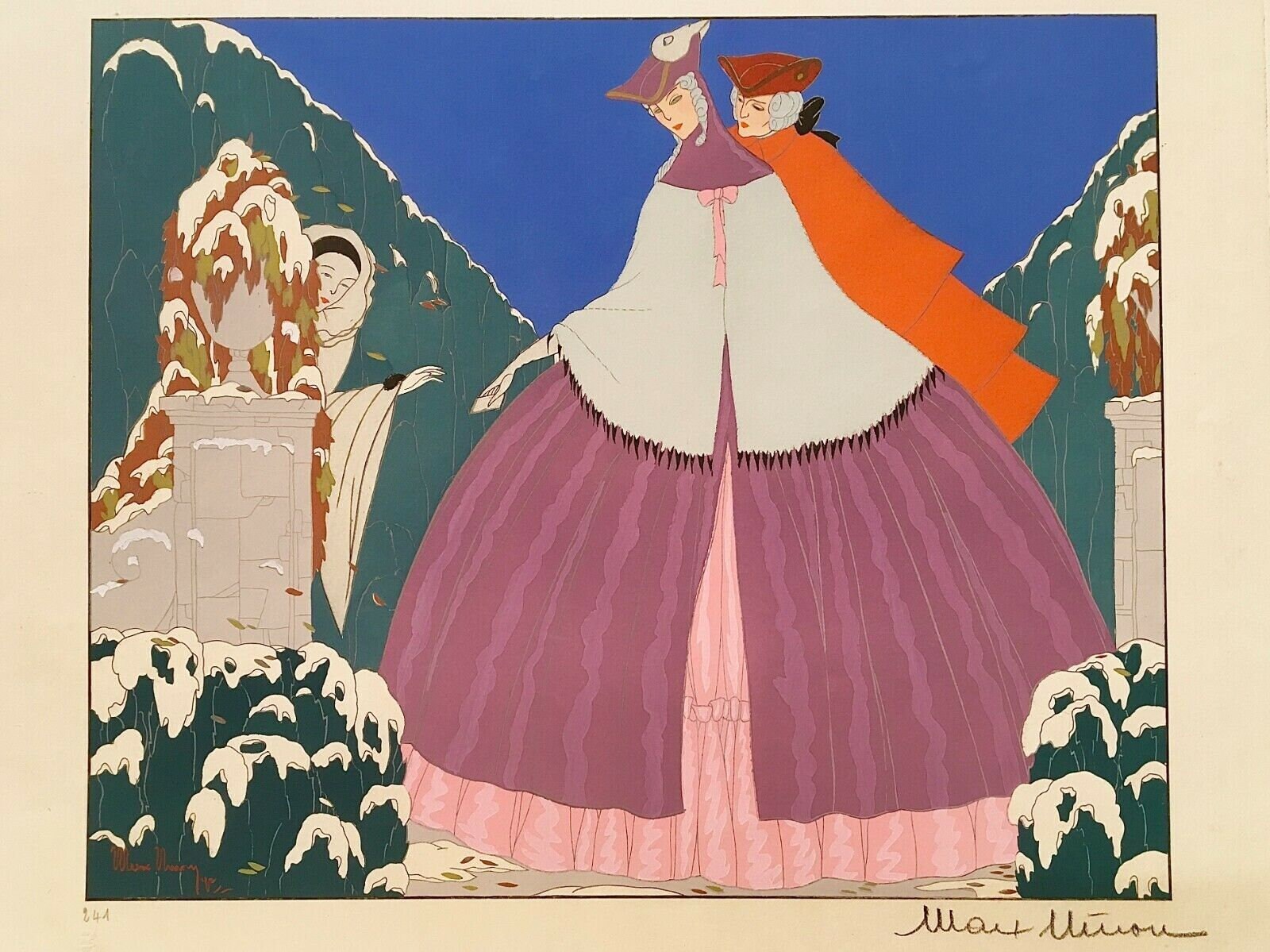 Victor Max Ninon the Letter Pochoir Hand Colored Etsy