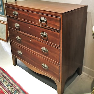 Georgian Chest, 4 Drawer, English c.1800, Hepplewhite, Mahogany & Satin Wood