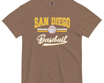 Koszulka baseballowa San Diego, wygodna, miękka bawełniana koszulka w kolorach