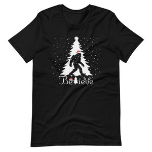 Believe Bigfoot Santa, Funny Christmas Shirt - Premium Unisex T-Shirt