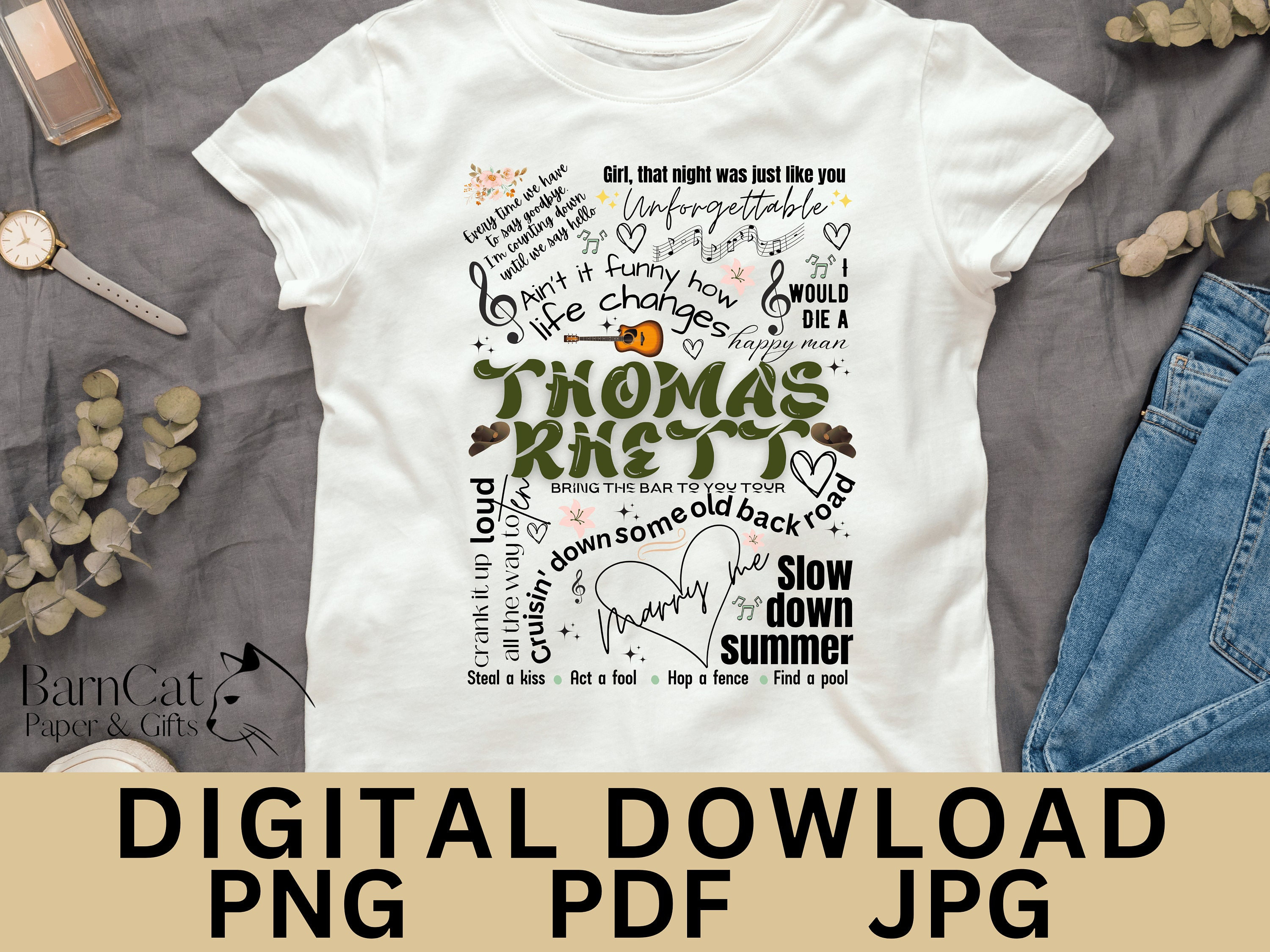 Thomas Rhett PNG Country Concert T Shirts 2023 Country Music Etsy