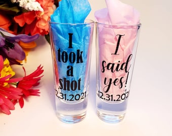 Shot glass set, Personalized shot glasses, Personalized Engagement Gift for wife, Custom engagement gift for couple, Shooter glass set, love