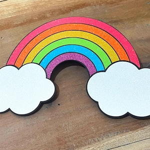 Adorno para tarta de arcoíris SVG, Arcoíris SVG, descarga instantánea, Fiesta SVG, Archivos de corte de Silhouette, Archivos de corte de Cricut