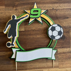 Soccer/Football Cake Topper SVG layered cut file / instant download / Personalisation available