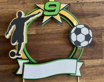 Soccer/Football Cake Topper SVG layered cut file / instant download / Personalisation available
