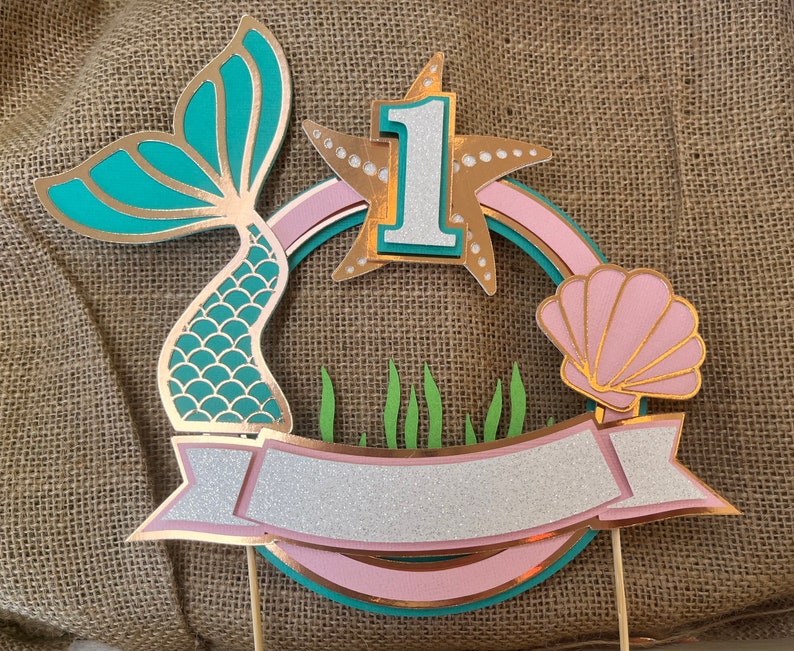 Mermaid Cake Topper SVG Layered Cut File Instant Download - Etsy Canada