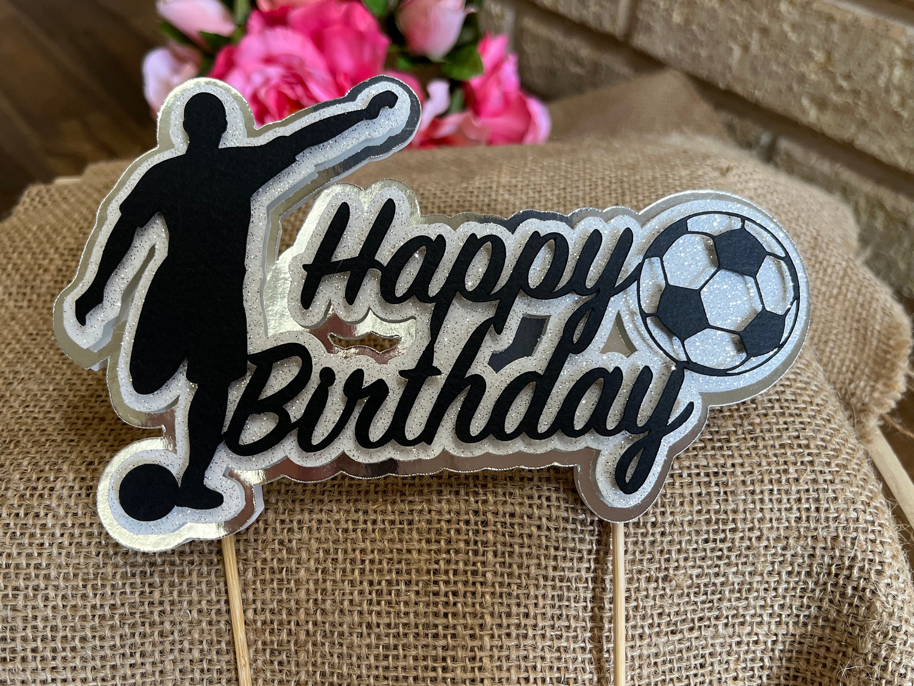 ysister Decoration Gateau Foot,Décorations Gateau Football,14 Pièces,Cake  Topper Happy Birthday Football,Figurine Footballeur Decoration