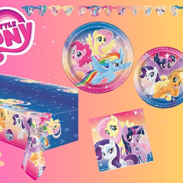 My Pony Party Supplies, Little Pony Plates, Pony Party Napkins, Little Pony Themed Birthday Party