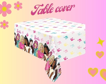 Doll and Friends Rectangular Plastic Table Cover Birthday Tableware 54 inch X 84 inch Party Supplies