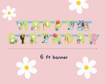 Blue Dog Banner, Blue Dog Birthday Party Decor, Blue Dog Happy Birthday Banner