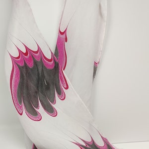 Hand Painted Silk Scarf - Wavy Spots