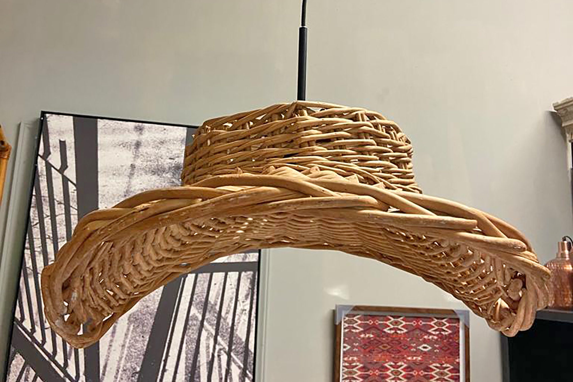 Unique Wicker Basket Chandelier Etsy