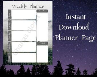 Twilight Inspired Digital Download Weekly Planner