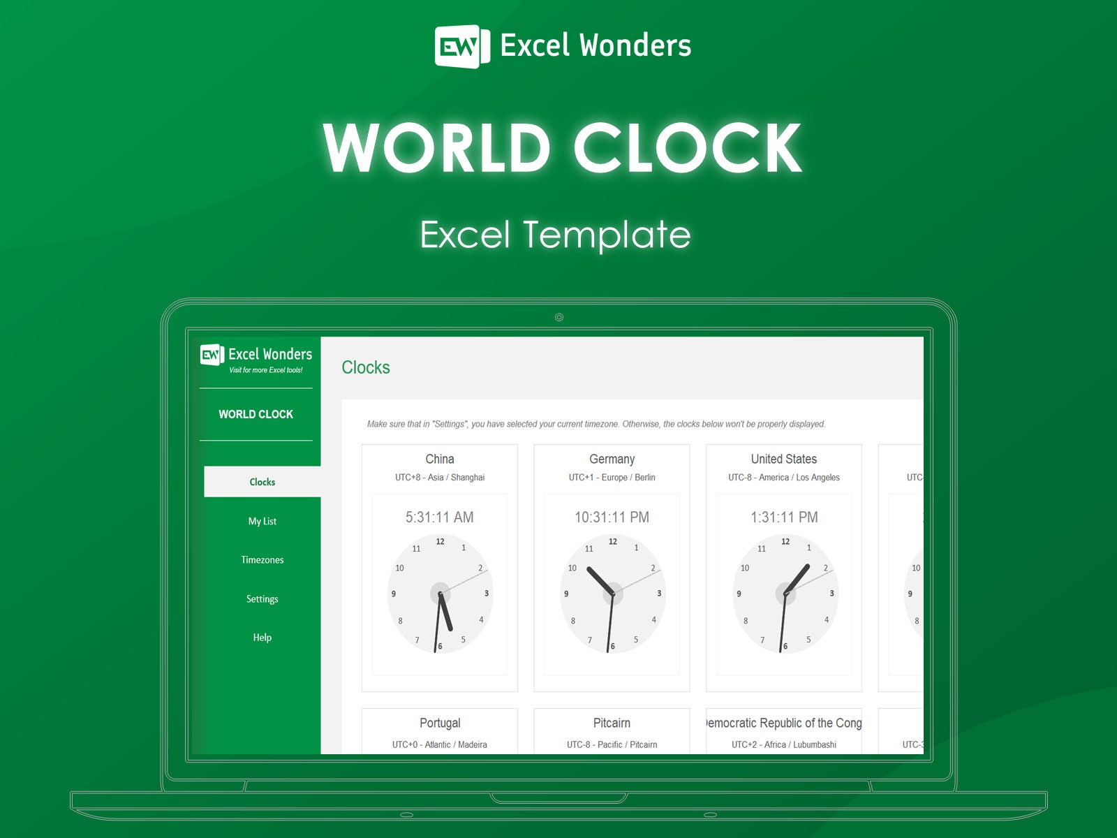 World Clock Excel Template Digital Time Conversion Planner Track World Clock Excel Template Digital Time Conversion Planner Track