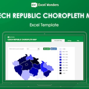 Czech Republic Choropleth Map Excel Template | Excel Wonders