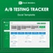 A/B Testing Tracker Excel Template | A/B Testing Marketing, UX UI ...