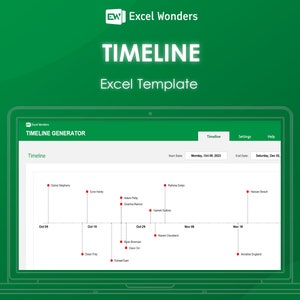 Project Timeline Excel Template: Interactive Data Analysis (Digital Download)