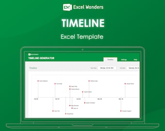 Project Timeline Excel Template: Interactive Data Analysis (Digital Download)