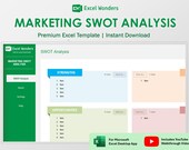 SWOT Analysis Excel Template | Marketing Strategy Planner | Business Planning Tool (Digital Download)