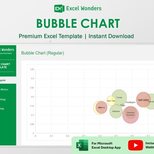 Bubble Chart Excel Template | Interactive Data Visualization for Reports & Analysis (Digital Download)