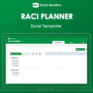 RACI Matrix Planner: Project Management Excel Template (Digital Download)