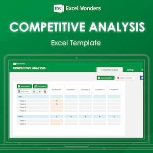 Competitive Analysis Excel Template | Streamline Marketing Research & Competitor Insights, Marketing Research, Competitor Analysis