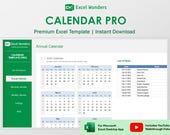 Excel Calendar 2026 | Customizable Planner Template | Daily, Weekly, Monthly Organizer (Digital Download)