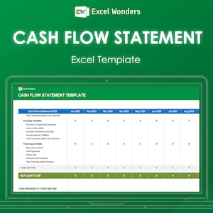 Cash Flow Statement Excel Template - Financial Planner, Budget Tracker, Business Accounting Tool by Excel Wonders