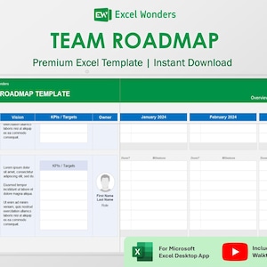 Team Roadmap Template | Strategic Planning & Project Tracker for Teams (Digital Download)