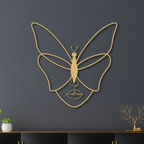 Gold Metal Butterfly Wall Art Butterfly Women Home Decor Etsy