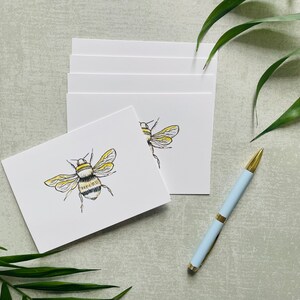 Set di 5 biglietti per api per tutte le occasioni realizzati nel Regno Unito, cancelleria per api disegnata a mano di alta qualità, cancelleria per api abbinata,