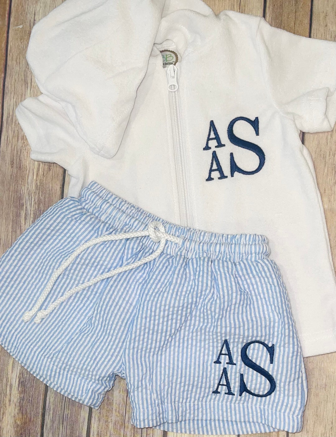 Boys Swim Cover up Seersucker Terry Cloth Cover up Etsy