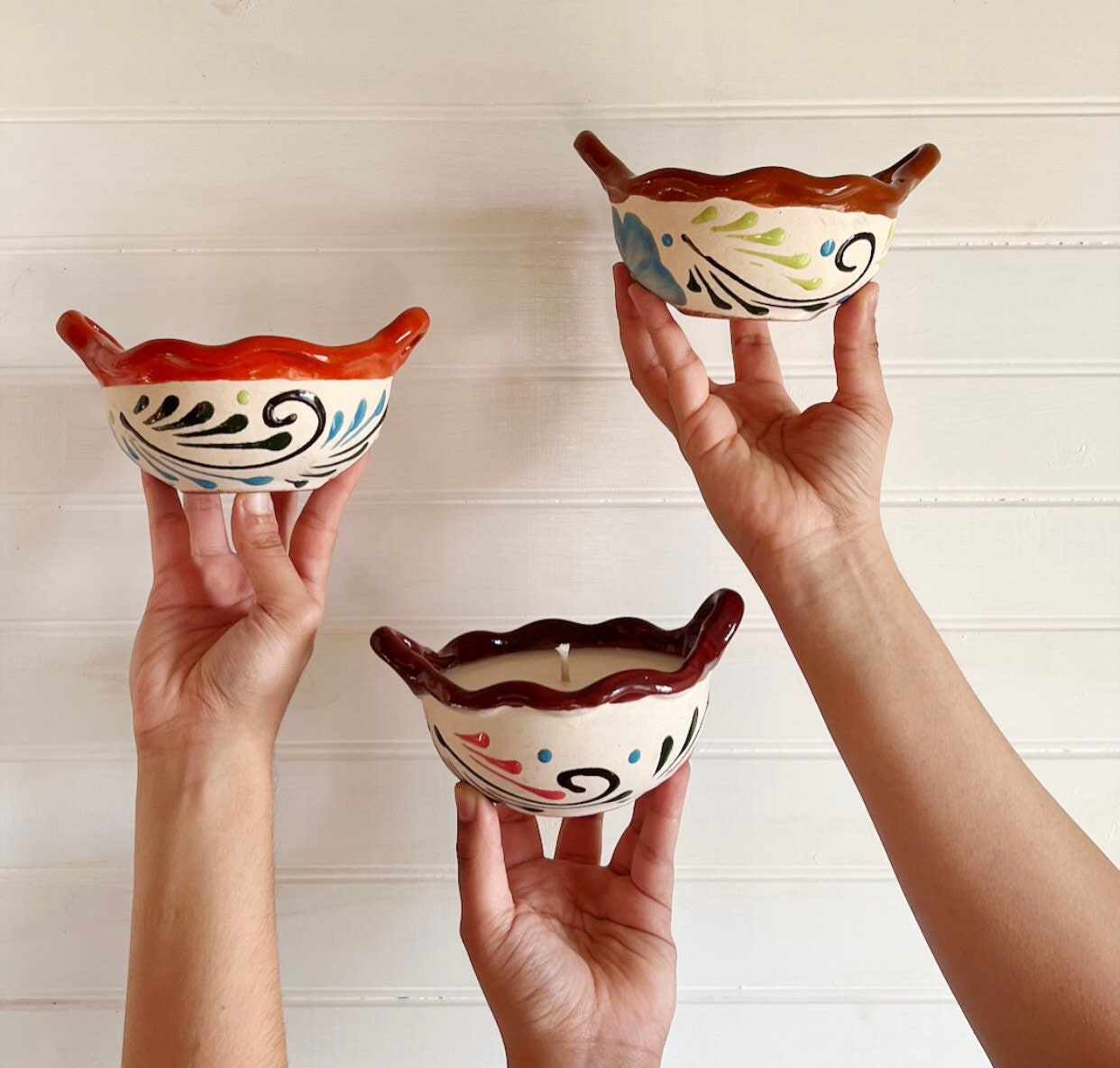 Handmade Soy Wax Candle in Mexican Ceramic