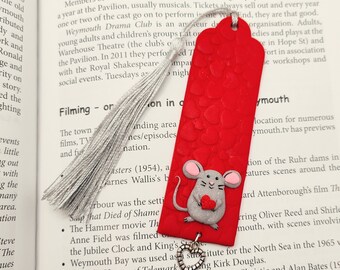 Mouse bookmark, valentine's bookmark, page saver, book lovers gift, reading accessories, mouse gifts, bookmark gift, animal lover gift