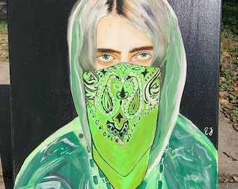 Billie Eilish, Canvas Art, Wall Art, Acrylic Painting
