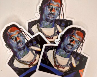 Travis Scott, Stickers, Laptop Stickers, Laptop, Vinyl Stickers, Die Cut Stickers, Weatherproof Stickers, Waterproof Stickers